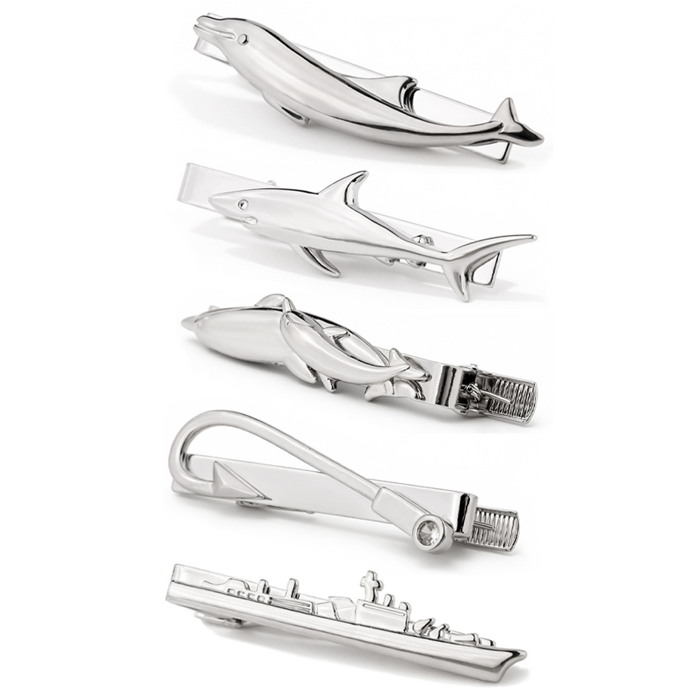Tie Clip Silver - Kreatywny męski srebrny klips do krawata